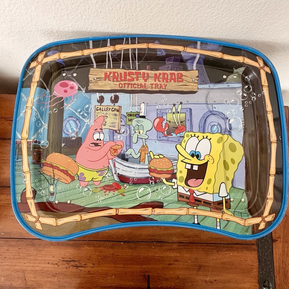 SpongeBob SquarePants 2003 Metal Official TV Lap Tray Foldable Legs Kidz Trays